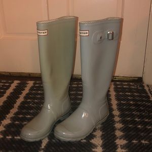 Light blue Hunter Rain Boots